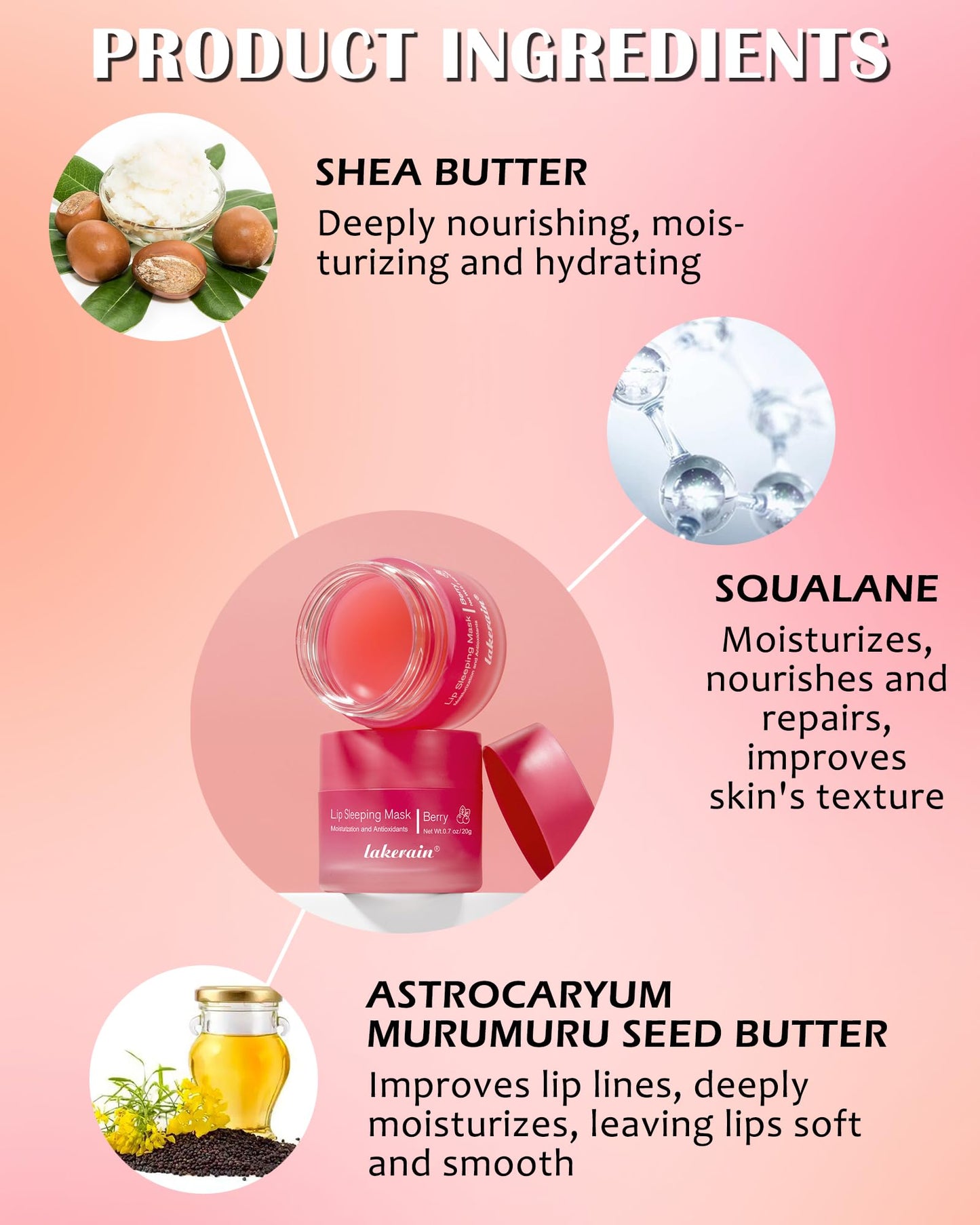 Sleeping Lip Mask, Overnight Hydrating & Prevention Dry and Cracked Lips Scrubs Exfoliator & Moisturizer, Ultra-Nourishing Lip Sleeping Mask with Wand, Lips Care Therapy Treatment for Women-02#Berry