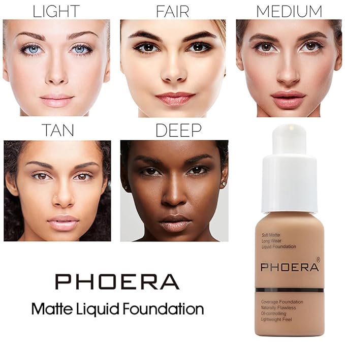 PHOERA Foundation 102 and 104 & Face Primer,Liquid 30ml