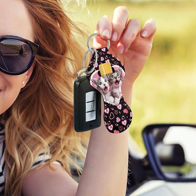 Chapstick Holder Keychain for Lipstick Lip Girls