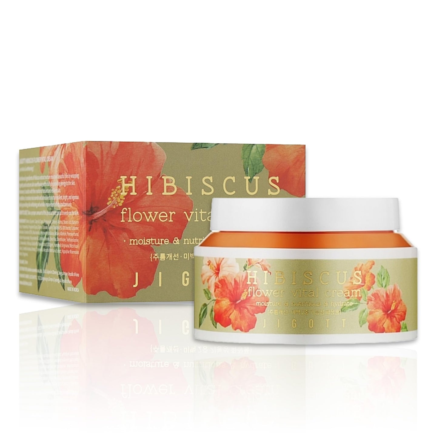 Jigott - Hibiscus Flower Vital Cream 3.38 FL OZ/ 100ml, K-Beauty Korean Skincare
