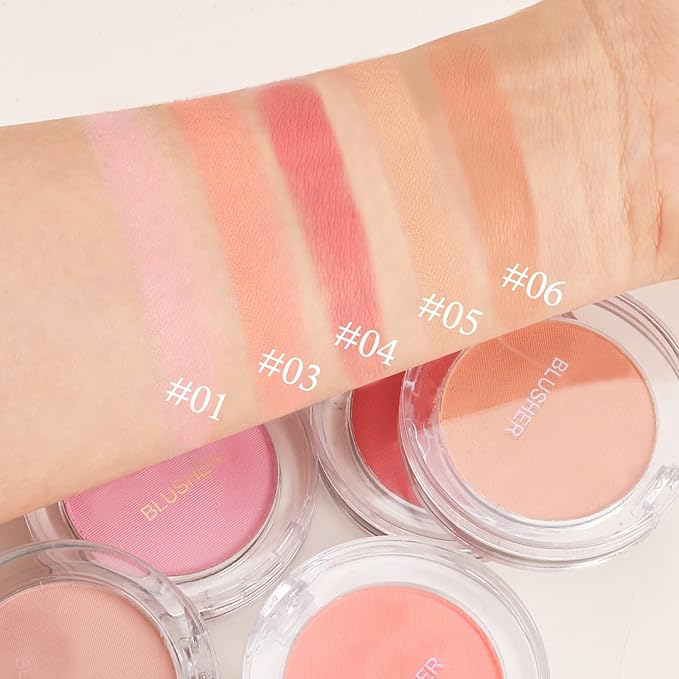 Boobeen Single Color Blush Face Blush Palette Matte Easily, Lightweight