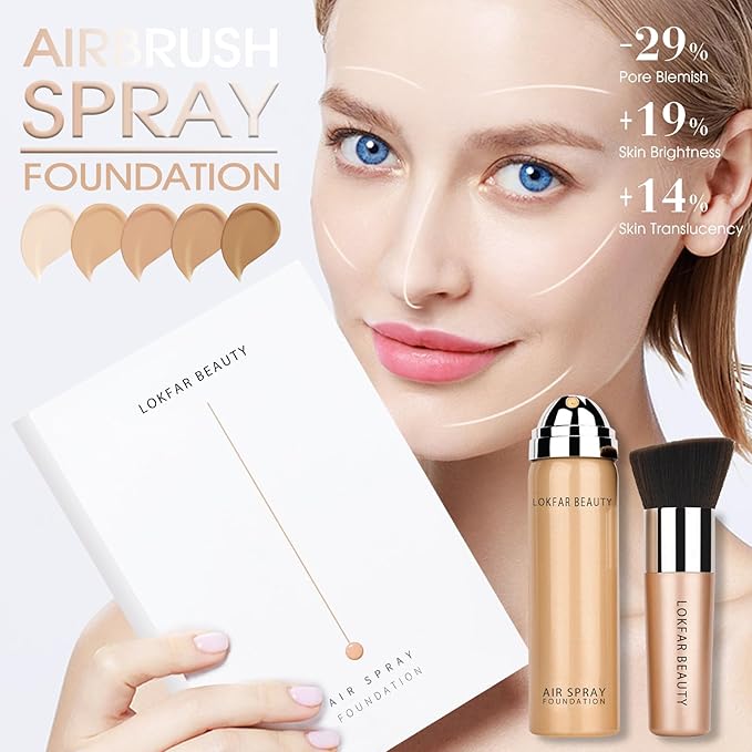 AirBrush Foundation Spray, Silky Mist Foundation Spray Makeup Buff Beige