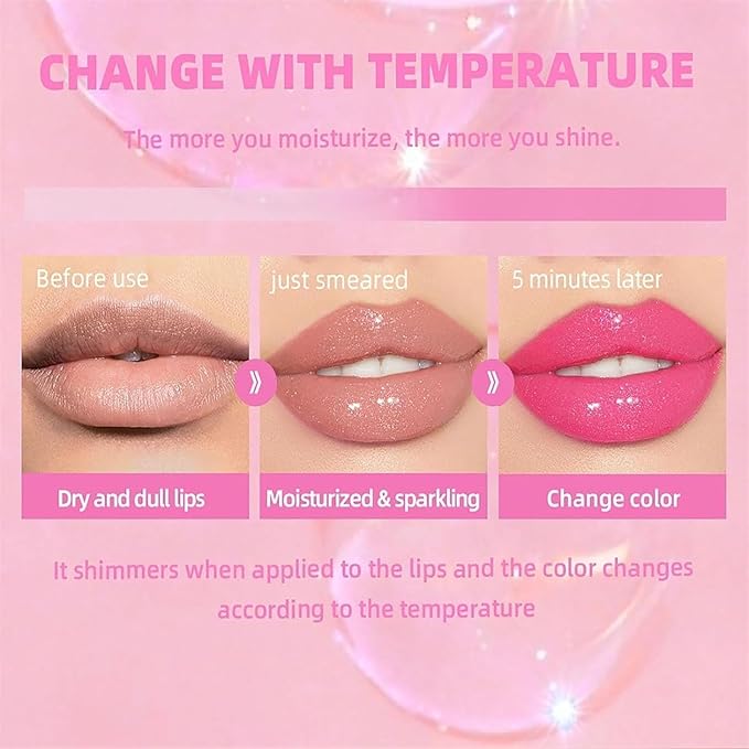 Conversionh Color Changing Lip Oil, Conversion Lip Stain, Conversionh Lip Oil, Boss up Magic Color Changing Lip Oil, Warm Change Hydrating Plumping Lip Nourishing Non-stick Oil (Orange)