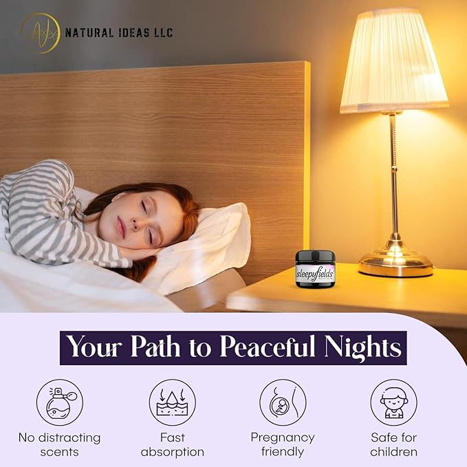 SLEEPY FIELDS Unscented Magnesium-Enhanced Sleep Cream - Nighttime Moisturizing Cream for Pain Calm, Leg Cramps, Sleep & Muscle Soreness - Fast Absorbing, Non-Greasy, Made in USA - 2 oz