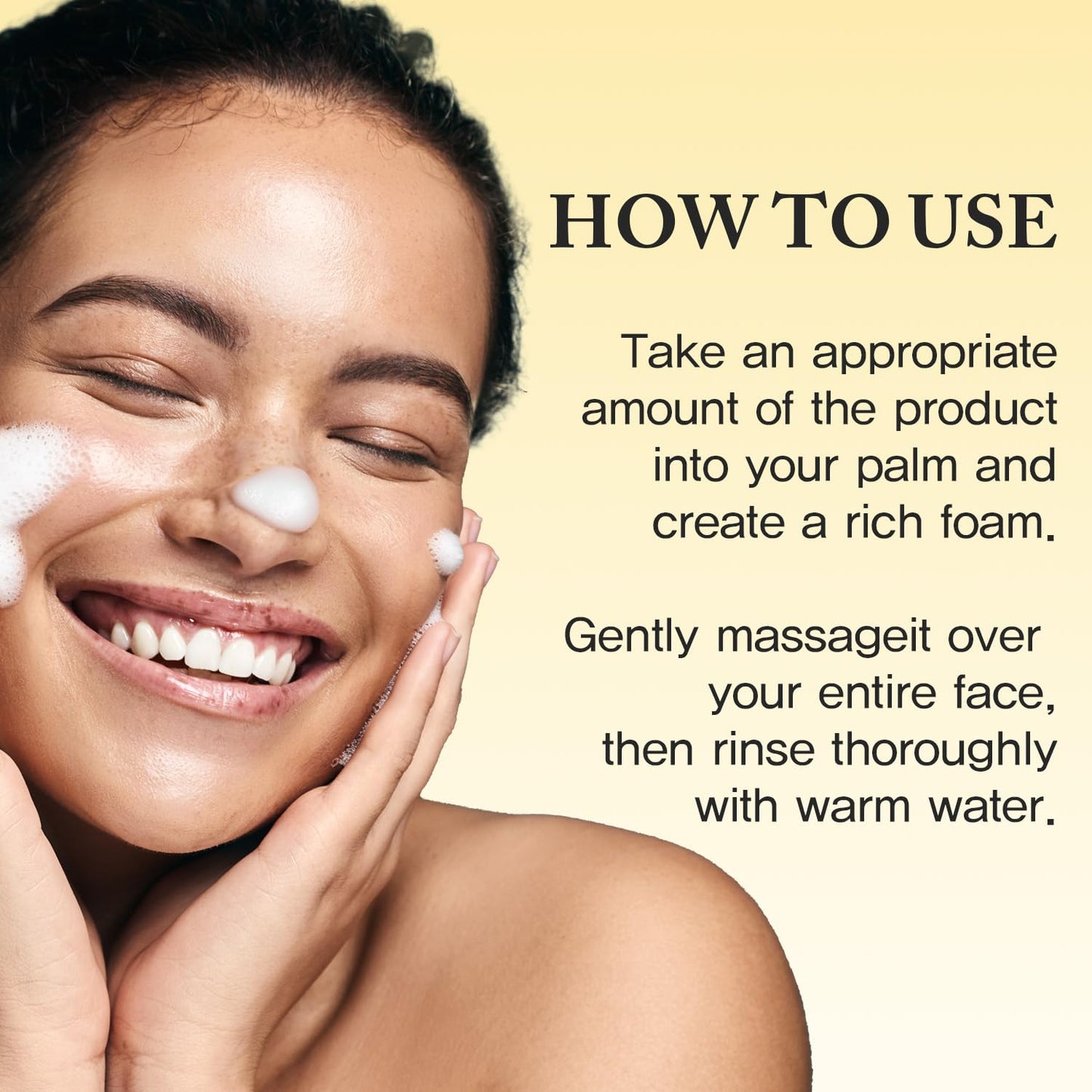 eyeNlip Ceramide Lemon Cleansing Foam 3.3fl oz - Creamy Daily Cleanser with Fruit Extracts and Ceramide NP for Soft, Fresh Skin, Korean Skin Care