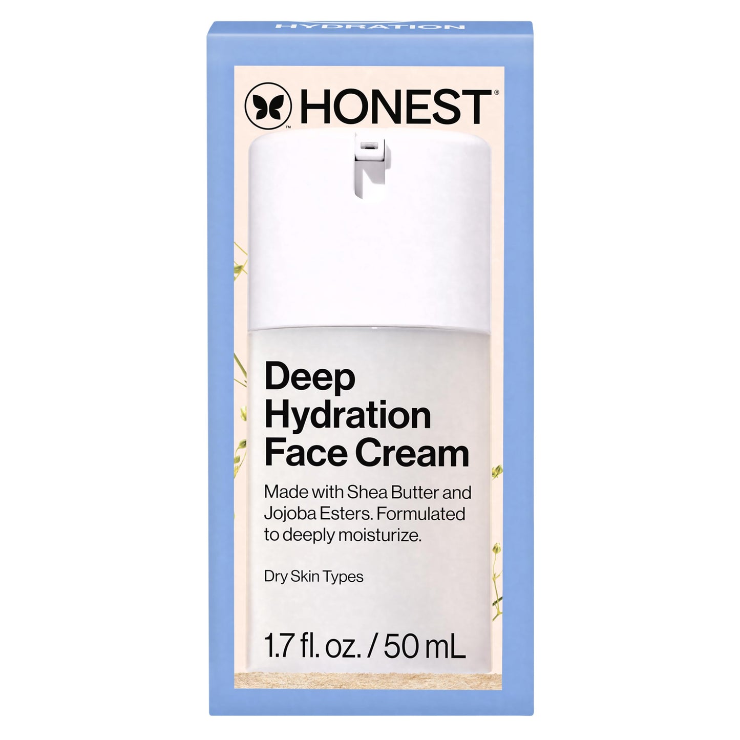 Honest Beauty Deep Hydration Face Cream for Dry Skin | Hydrates + Supports Natural Moisture Barrier | Hypoallergenic + Gentle for Sensitive Skin | 1.7 fl oz