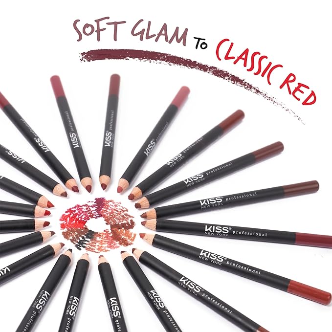 KISS New York Professional Slim Lip Pencil, Creamy Soft Lip Liner, Smooth Long-Lasting Rich Lip Color, Natural Lip Makeup, Water-Resistant Lip Crayon (Soft Plum)