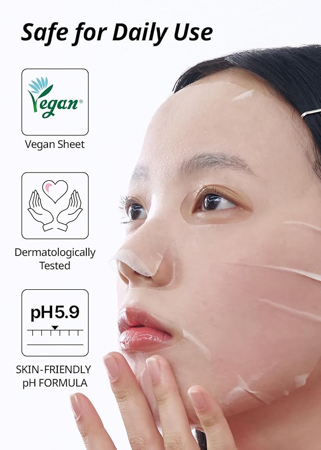 SNP Skin Return Hydrating Essence Sheet Mask | Moisturizing and Protecting for All Skin Types | Vegan Sheet Masks with Ceramide NP | Korean Face Masks Skincare | Facial Mask | 10 Sheets