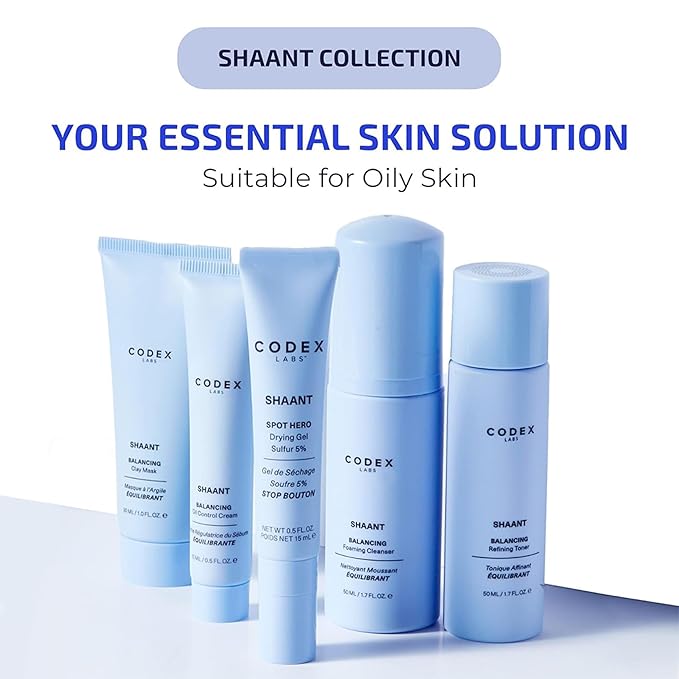 Codex Labs Shaant Deep Clean Duo, Balancing Foaming Face Cleanser (100ml) & Pore Purifying Face Scrub (100g) - Oil Control & Pore Minimizer - For Acne Prone Skin, All Skin Types