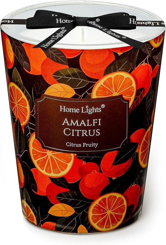 HomeLights 1-Wick Candles for Home Scented - 6.7oz Soy Wax Blend Candle Long-Lasting Fragrance, Eclectic Mixed Styles Home Decor and Housewarming Gifts, Amalfi Citrus