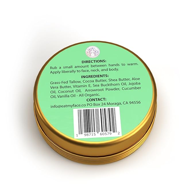 After Tallow & Aloe Sun Repair Cream - Grass-fed beef tallow, Aloe Vera & Cucumber Infused with Shea Butter, Cocoa Butter, Jojoba Oil, Sea Buckthorn, Vitamin E, and More