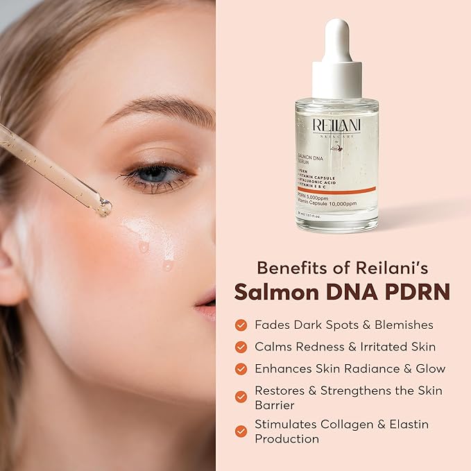 PDRN Serum - Skin Care Solution with Salmon DNA, Hyaluronic Acid, Tripeptide 1, Vitamins - 10000ppm Ultra Hydrating Serum for Facial Blemishes, Fine Lines, Collagen & Elastin Production