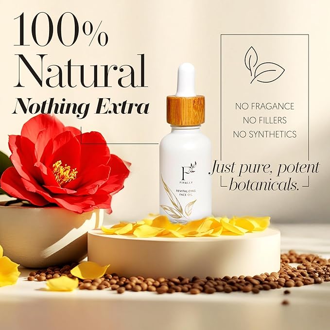 100% Organic Tsubaki Face Oil & Under-Eye Serum. With Jojoba, Calendula, & Rice Bran - Hydrating & Brightening for Glowing Skin, Dark Spots & Even Skin Tone, Moisturizing Anti Aging Serum by Finally