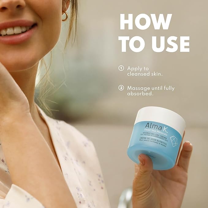 Alma K Hydrating Day Cream - Day Face Cream for Normal to Combination Skin - Daily Face Moisturizer - Non-Greasy Facial Moisturizer - 1.7 oz