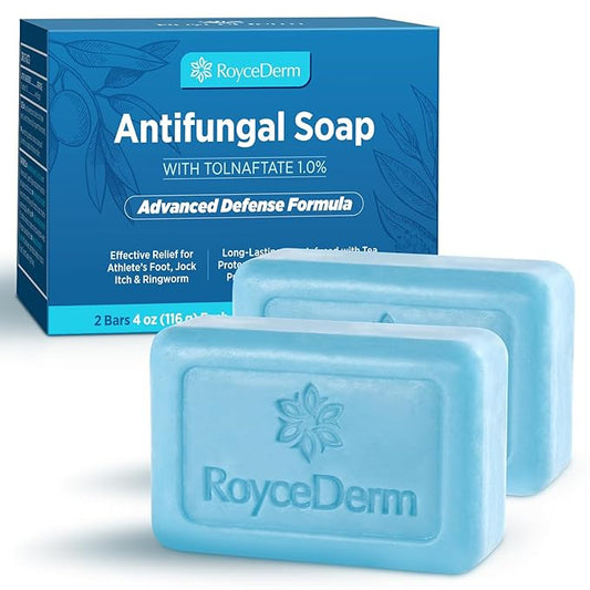 Roycederm Antifungal Tea Tree Oil Soap: Extra Strength Medicated Bar Soap Skin Fungus Treatment for Athlete’s Foot, Jock Itch & Ringworm - Deep Cleansing