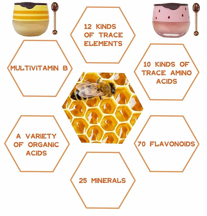 2PCS Bee Lip Balm Honey Pot, Sleeping