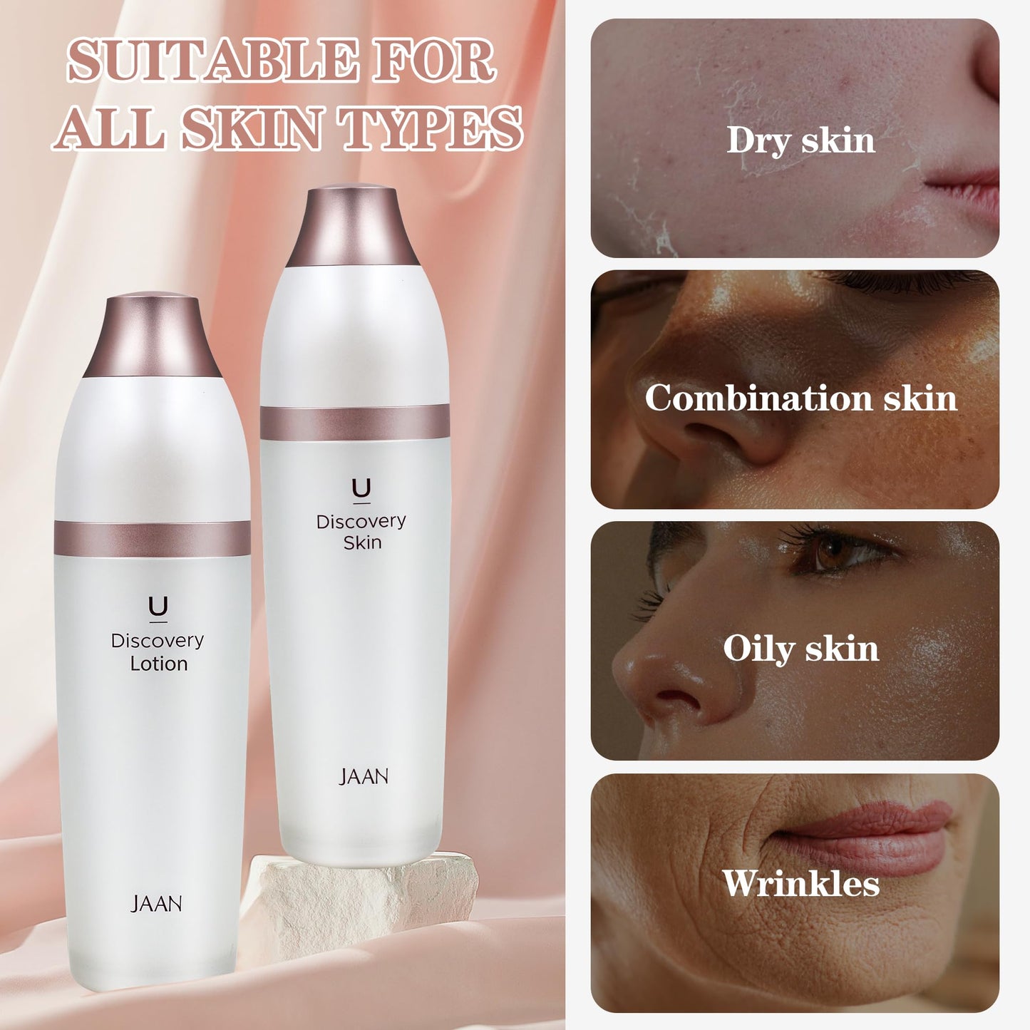 JAAN Korean Skin Care Set for Face, Anti-Aging Facial Moisturizer Lotion and Toner, Deep Hydrating for Face, K Beauty Facial Set, Gift Set for Women, Korean Skin Care, 4.5 FLOZ*2