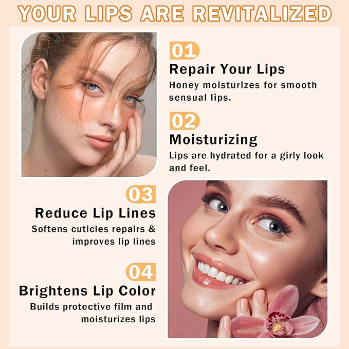 3PCS Bee Lip Balm Honey Pot Apple)