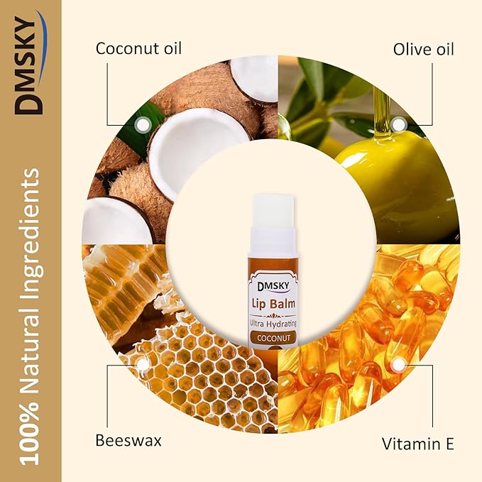 DMSKY 30 Pack Lip Balm, Natural