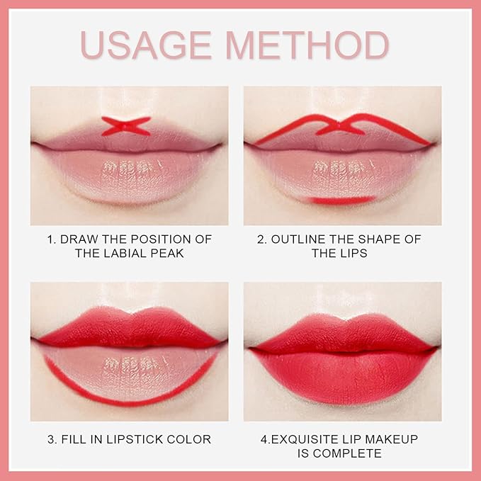 12 Colors Matte Lip Liner/Lipstick Set,One Step Lips Long