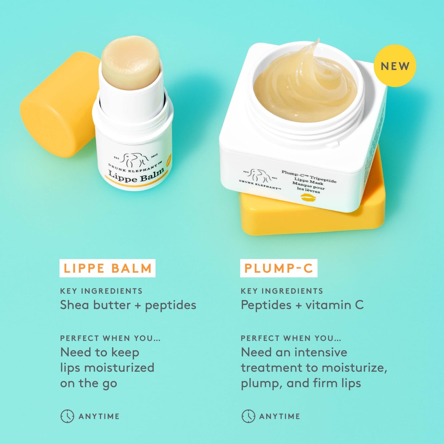 Drunk Elephant Plump-C Tripeptide Lippe Mask- 20 g/ 0.7oz - Clean Clinical Skincare - Cruelty-Free- Free of Essential Oils, Silicones, and Fragrance
