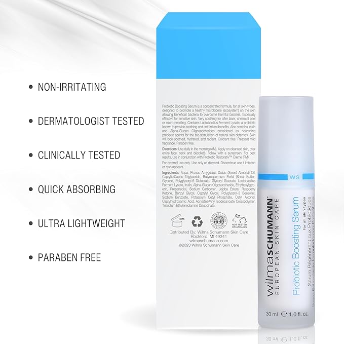 Probiotic Boosting Serum for Face, Soothing Facial Serum, 1 oz