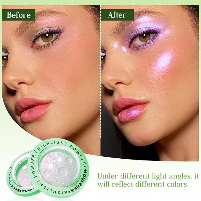 Highlighter Palette, Chameleon Face Shimmer Blush Makeup, Multichrome Face