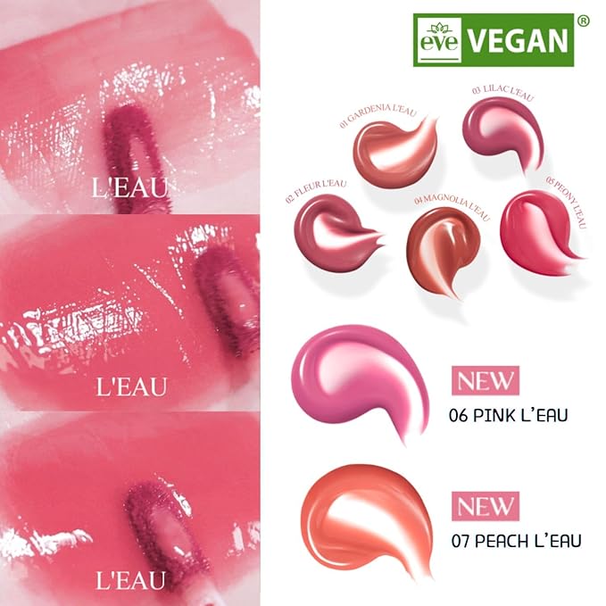 BBIA L’EAU Tint – Glossy & Glow Lip Stain, Watery Lip Tint, Non-Sticky, High Shine Finish, Long-lasting, Moisturizing, Lightweight, Natural, Daily Use, Vegan, Korean Lip Makeup (04 MAGNOLIA L'EAU)