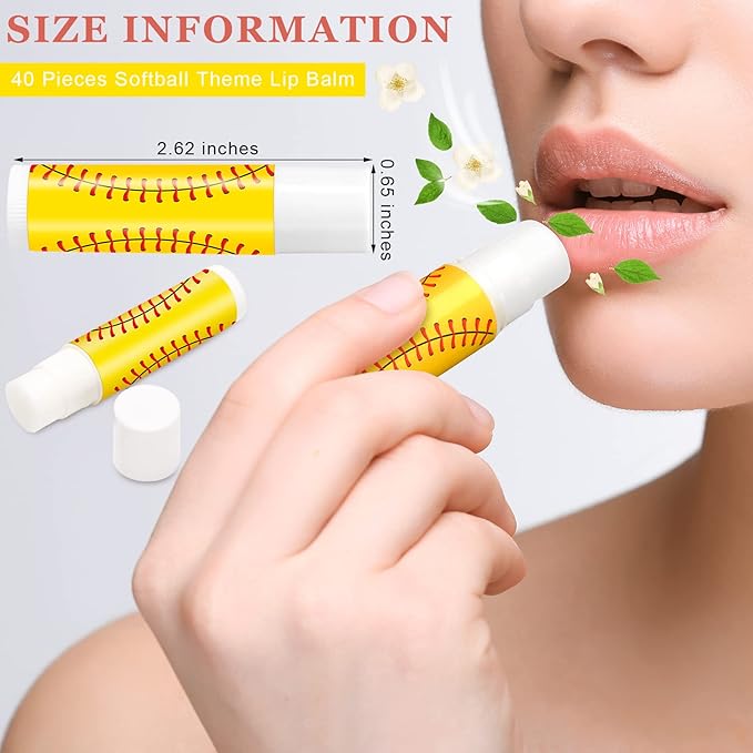 Demissle 40 Pcs Softball Lip Balm, Girl,