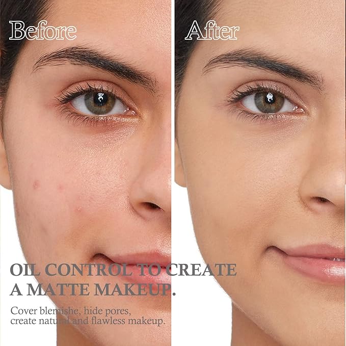 Boobeen Pressed Powder, Light Shade, Long-Lasting Matte Finish, 2 L