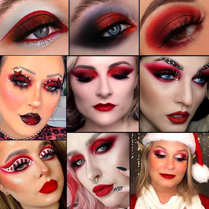 ecofavor Red Goth Eyeshadow Palette - 9 Colors