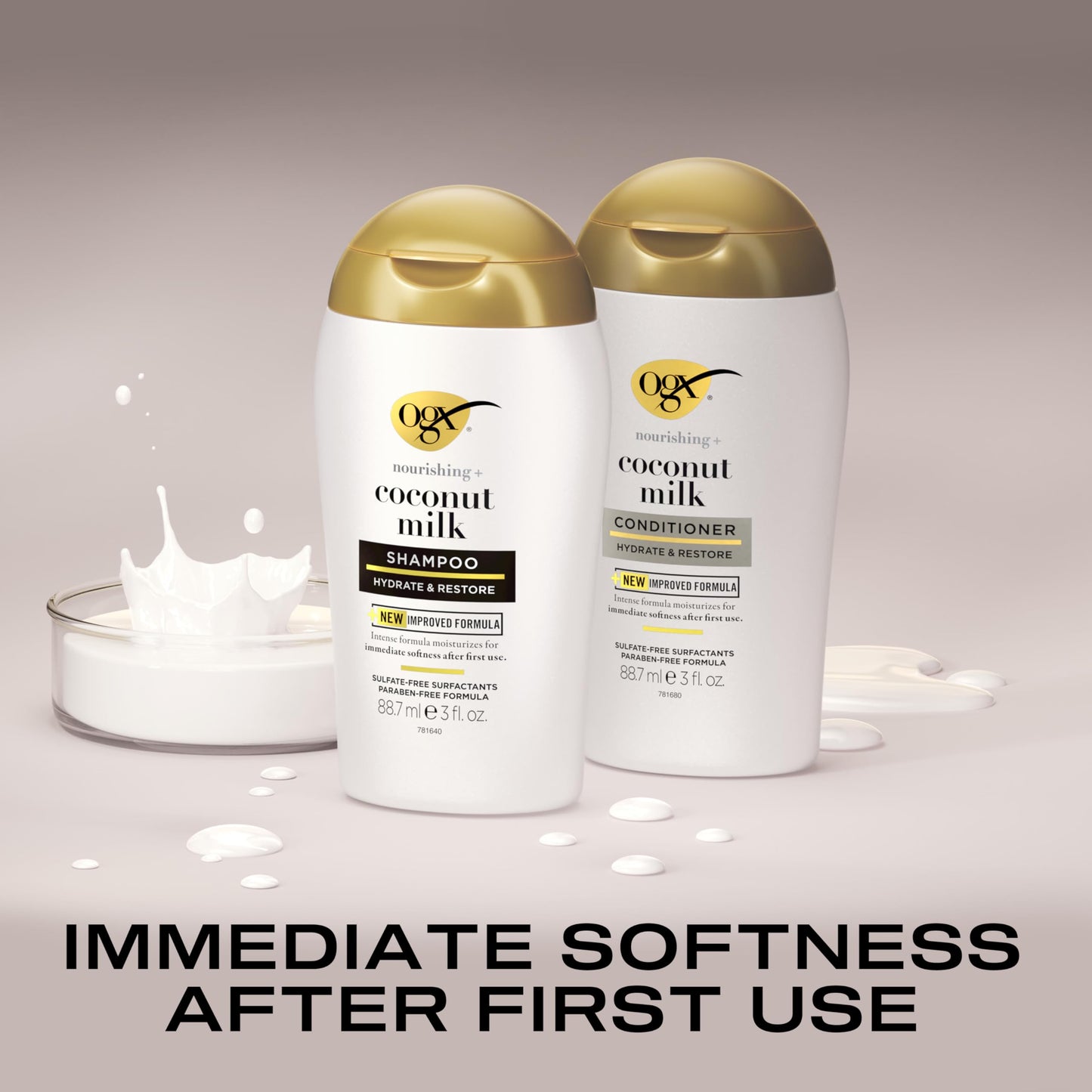 OGX Giftset Nourishing + Coconut Milk Shampoo & Conditioner & Extra Strength Damage Remedy + Coconut Miracle Oil Penetrating Hair Oil (3pc Hydration Set)