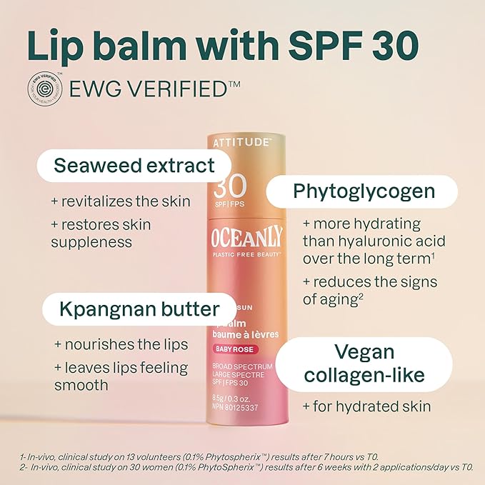 ATTITUDE Oceanly Tinted Lip Balm Vegan,