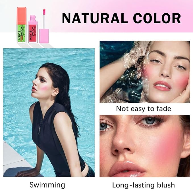 CAHIUYOA Pink Liquid Blush Oil Clear Liquid Blush for Women