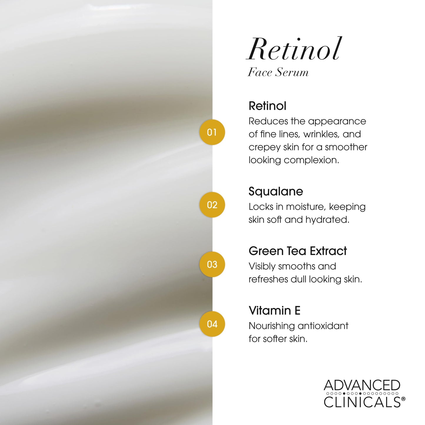 Advanced Clinicals Retinol Serum For Face + Hyaluronic Acid Moisturizer + Vitamin C Serum 3PC Skincare Set For Women & Men | Anti Aging Serums For Brightening, Firming, & Hydrating | 1.75 Fl Oz, 3pc