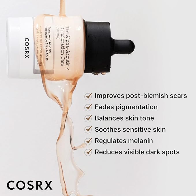 COSRX 2% Alpha Arbutin Discoloration Care Face Serum with Niacinamide, Glutathione & Tranexamic Acid, 1.7 fl oz – Serum for Face, Korean Skin Care