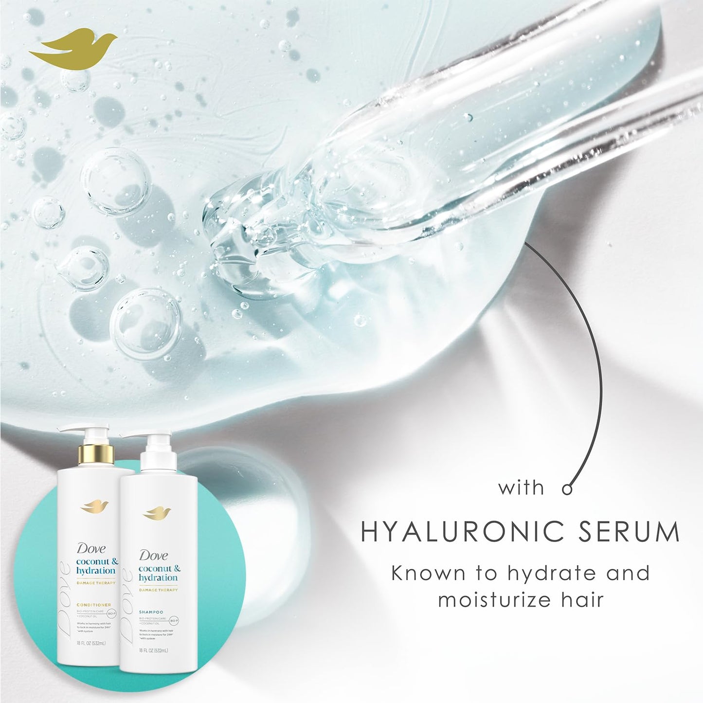 Dove Shampoo & Conditioner Set, Coconut & Hydration, with Dove Flexible Hold Hairspray, Compressed Micro Mist – Deep Hydration for Revitalizing Dry, Damaged Hair & Styling (3 Piece Set)