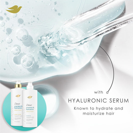 Dove Shampoo & Conditioner Set, Coconut & Hydration, with Dove Flexible Hold Hairspray, Compressed Micro Mist – Deep Hydration for Revitalizing Dry, Damaged Hair & Styling (3 Piece Set)