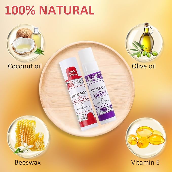 64 Pack Lip Balm, Natural Lip