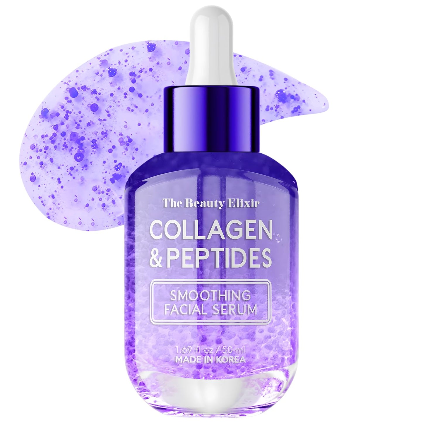 The Beauty Elixir Collagen & Peptides Serum For Face - Dermatologist Tested, Anti-Aging, Hydrating & Repairing Treatment for Fine Lines & Wrinkles - Clean Beauty, Cruelty-Free Korean Skincare - 1.69oz