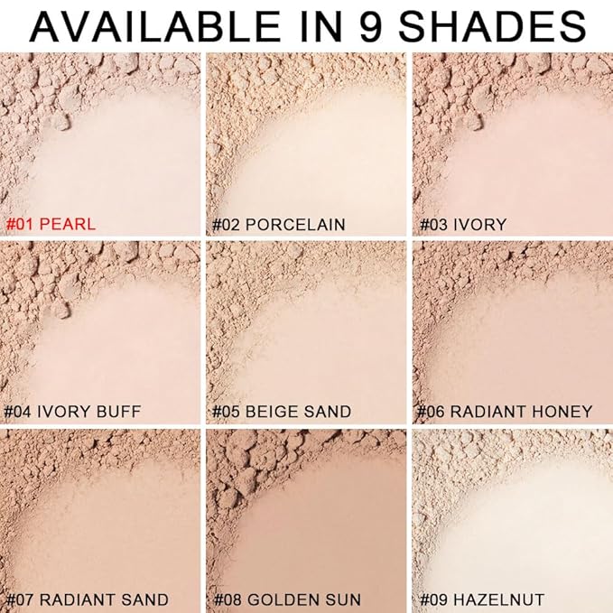 Kaely Oil Free Powder Foundation Waterproof,Face Pressed Powder Natural Finish,01