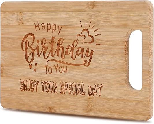Birthday Gifts for Women Men 11x7 inch, Happy Birthday Cutting Board Gifts for Her Him Mom Grandma