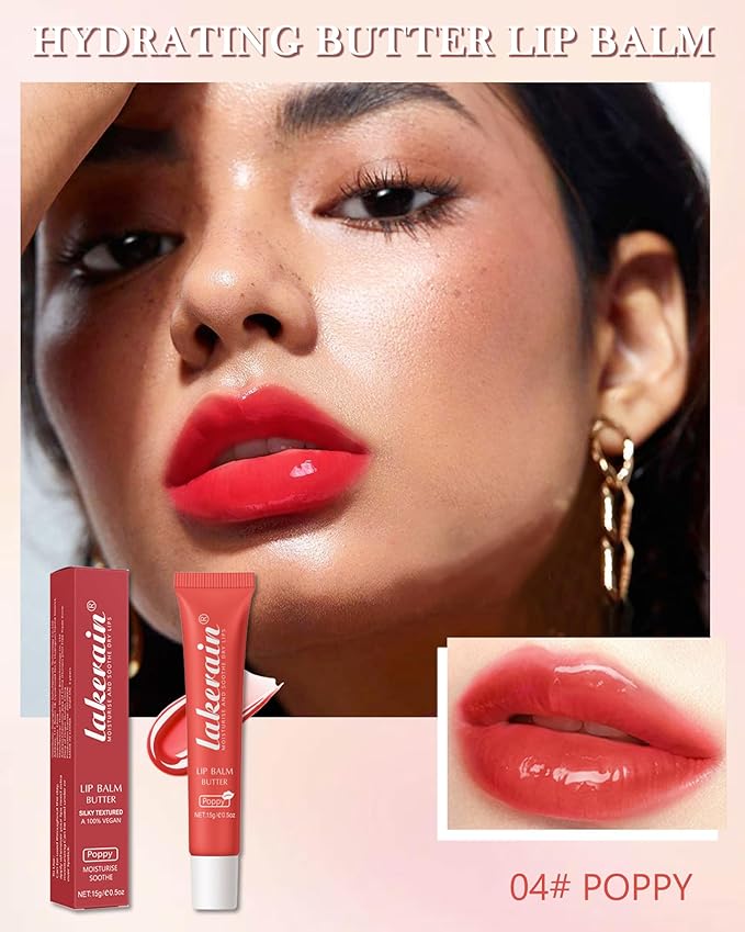 Lip Butter Balm Poppy, Hydrating Tinted Gift