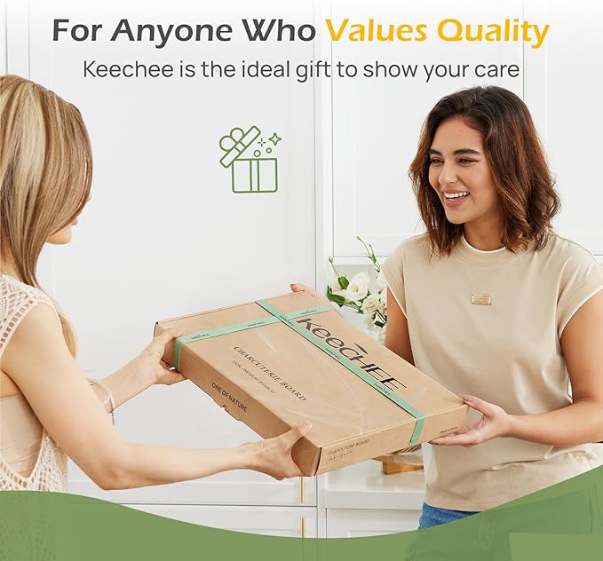 Charcuterie Board Gift Set: Large Bamboo Cheese Board with Chalkboard Edge & Forks - Ideal for Housewarming, Weddings, Bridal Showers, and Unique Gifts for Mom