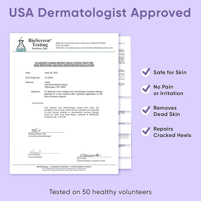 Foot Peel Mask - Foot Mask for Baby Soft Skin - Remove Dead Skin, Dry, Cracked Feet & Callus, Foot Spa, Made with Aloe Vera Extract for Women and Men (2 Pair (Pack of 1), Lavender)