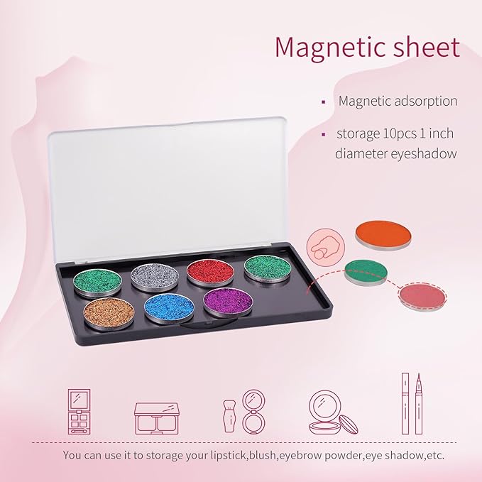 AJLTPA Magnetic Makeup Palette with Frosted Clear Top,