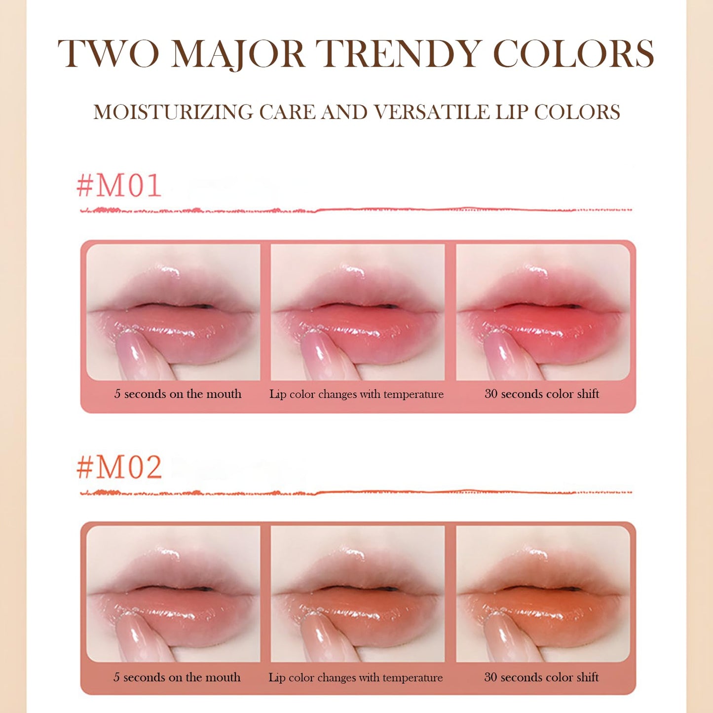 Transferproof Color Changing Lipstick,Gold Crystal Lipstick Color Changing Long Lasting,Vitamin E Nourishing For Cracked & Dry Lips (01)