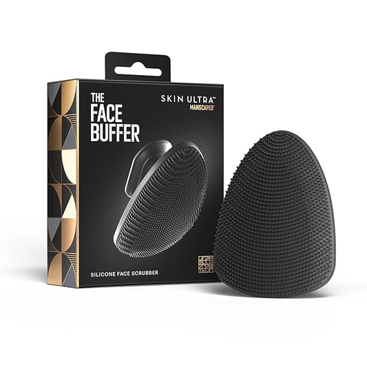 MANSCAPED® The Face Buffer - Men's Silicone Face Scrubber for Nourishing, Deep Cleaning & Exfoliating Your Skin, No-Slip Suction Cup Handle, Gentle Face Massage, 1-Pack