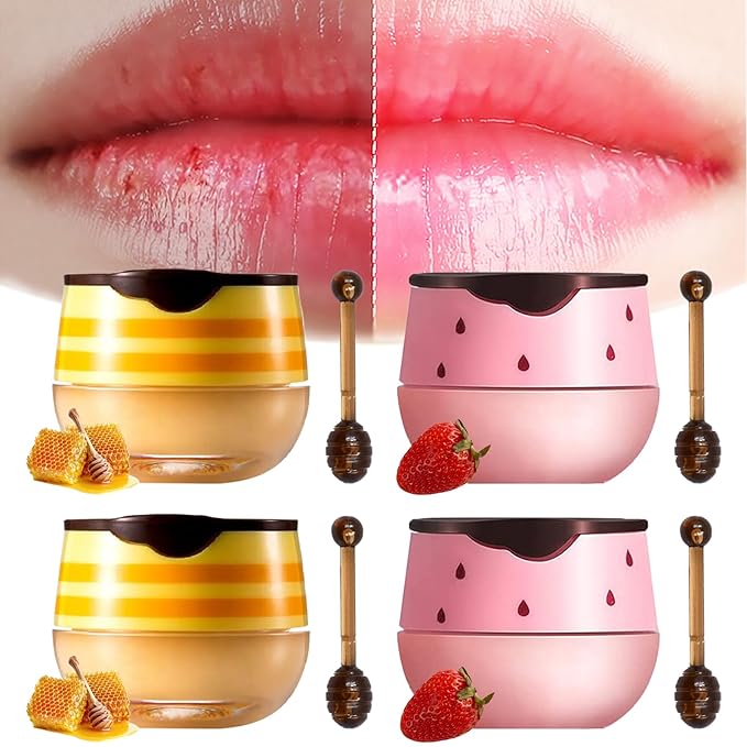 4PCS Lip Balm Honey Pot, Honey Sleeping