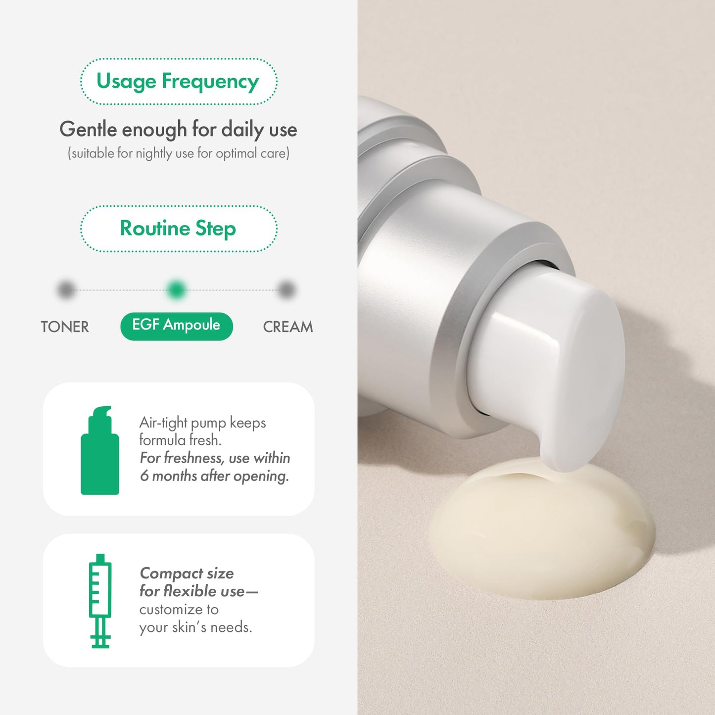 Easydew DW-EGF Melatoning Ampoule 5X - Hydrating Dark Spot Serum with Niacinamide & Glutathione for Uneven Patches - Fast Absorbing Day & Night Ampoule Korean Skin Care (Pump 0.27 fl oz, EGF 5X)